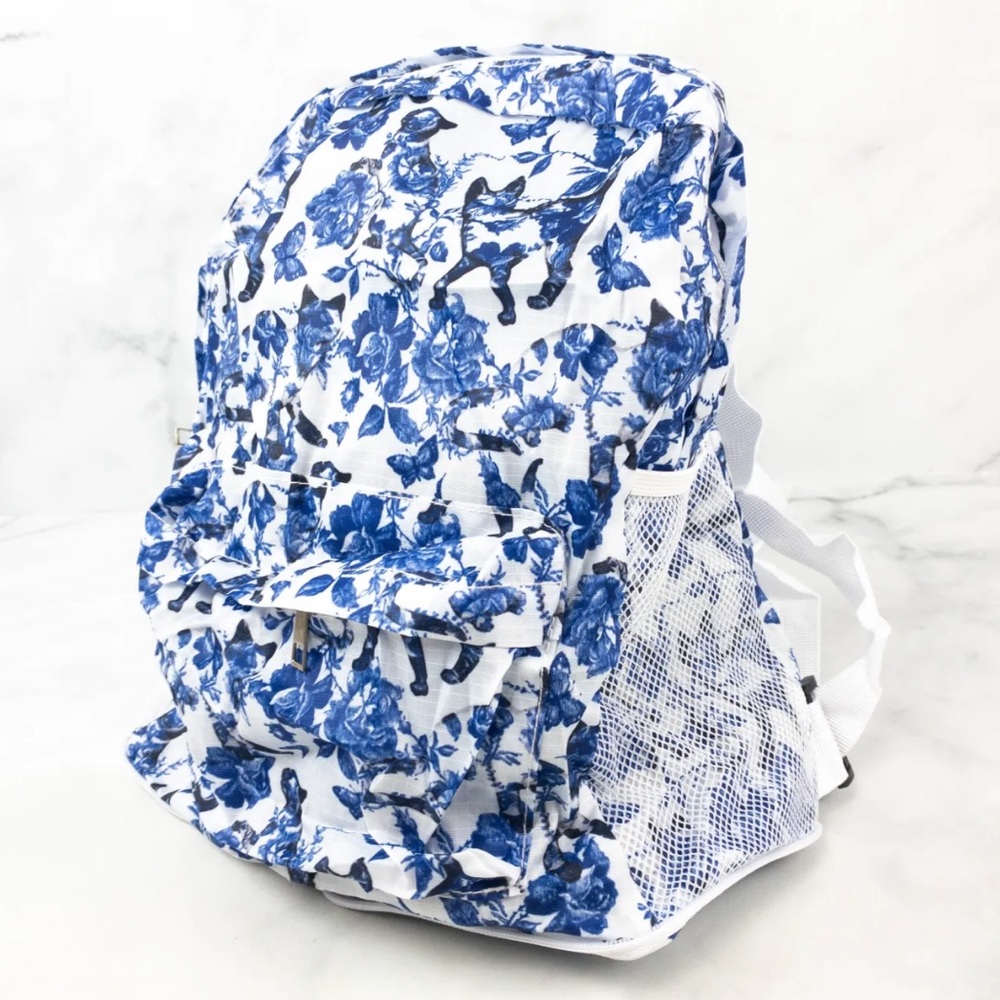 Floral Cat Foldable Backpack